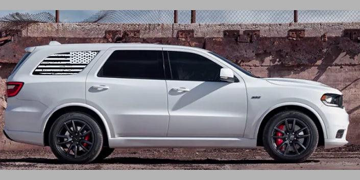 Dodge Durango Side Window Distressed US Flag Decals - J&J's Graphic Designs