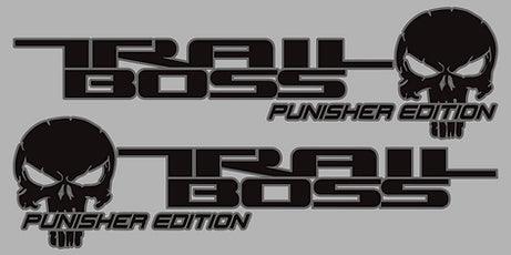 Pair of Trail Boss Bedside Punisher Edition Decals - J&J's Graphic Designs