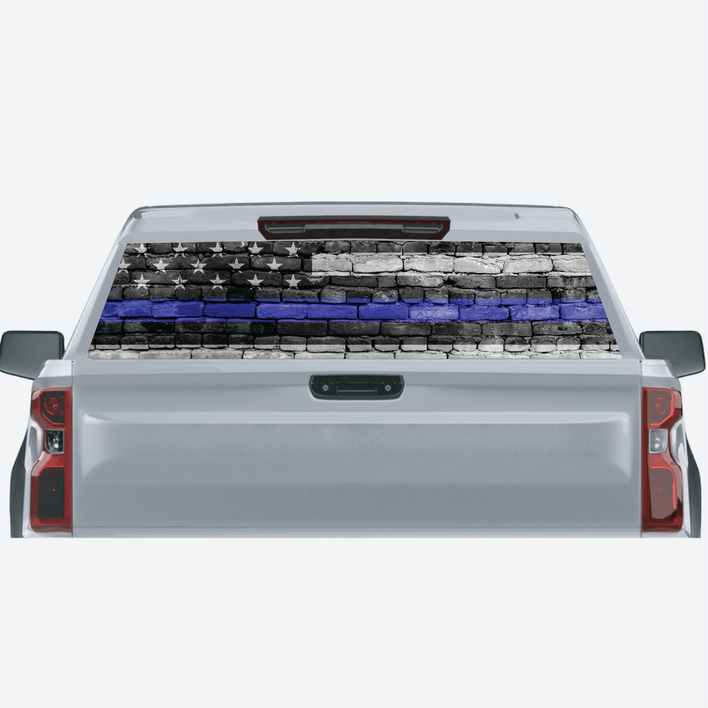Thin Blue Line Brick Flag Rear Window Graphic