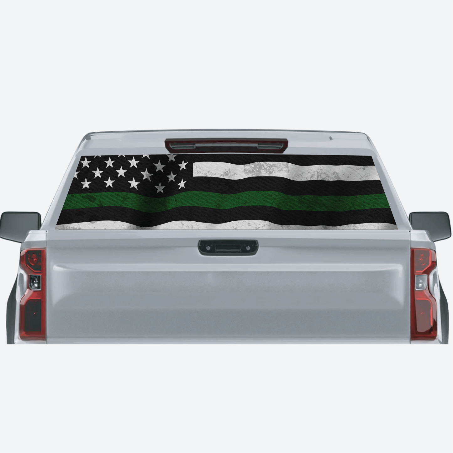 Thin Green Line Flag Rear Window Graphic