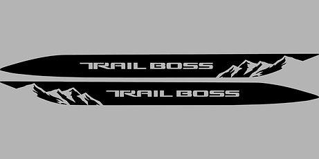 Pair of Silverado Trail Boss w/ Mountains Hood Spear Decals - J&J's Graphic Designs