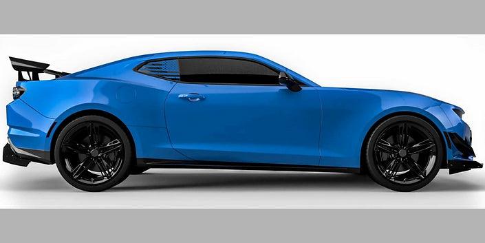 Chevrolet Camaro Rear Side Window Distressed Flag Decals - J&J's Graphic Designs