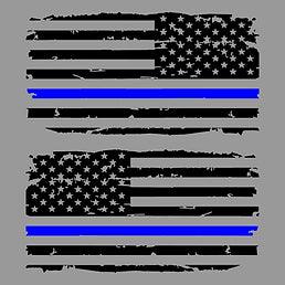 Distressed US Flag Thin Blue Line Decal Set - J&J's Graphic Designs