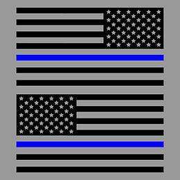 US Flag Thin Blue Line Decal Set - J&J's Graphic Designs