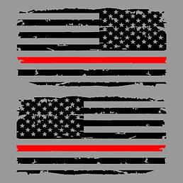 Distressed US Flag Thin Red Line Decal Set - J&J's Graphic Designs