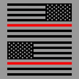 US Flag Thin Red Line Decal Set - J&J's Graphic Designs