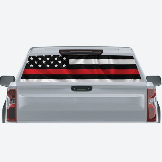 Thin Red Line Flag Rear Window Graphic