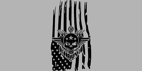 Silverado US Flag/US Navy Skull & Anchor Hood Decal - J&J's Graphic Designs